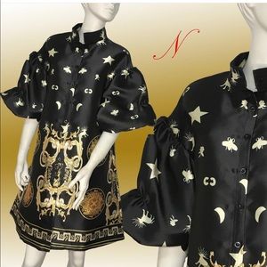 Flowered satin dress